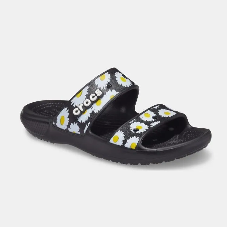 כפכף קרוקס סלייד שחור בהדפס פרחוני Classic Crocs Vacay Black Daisy 207284-0zi