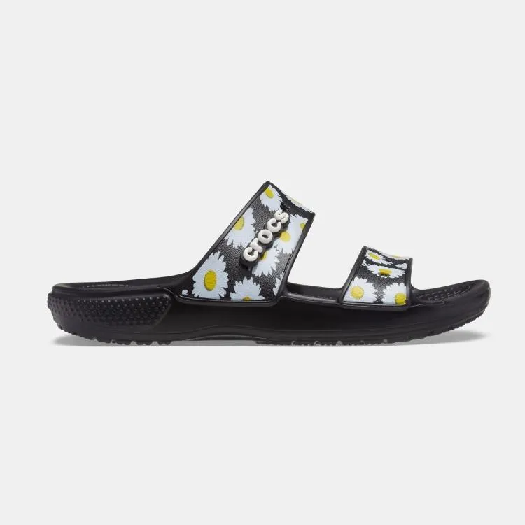 כפכף קרוקס סלייד שחור בהדפס פרחוני Classic Crocs Vacay Black Daisy 207284-0zi