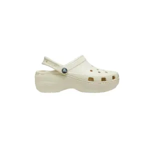 כפכפי פלטפורמה קרוקס לנשים בצבע קרם Crocs 206750-2Y2 Classic Platform Clog Bone