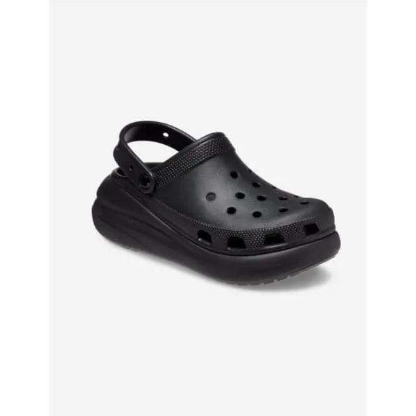 כפכפי פלטפורמה קרוקס קראש יוניסקס בצבע שחור Crocs 207521-001 Classic Crush Clog,BLACK