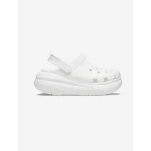 כפכפי פלטפורמה קרוקס קראש יוניסקס בצבע לבן Crocs 207521-100 Classic Crush Clog,white