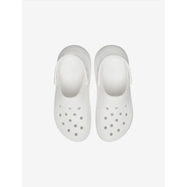כפכפי פלטפורמה קרוקס קראש יוניסקס בצבע לבן Crocs 207521-100 Classic Crush Clog,white