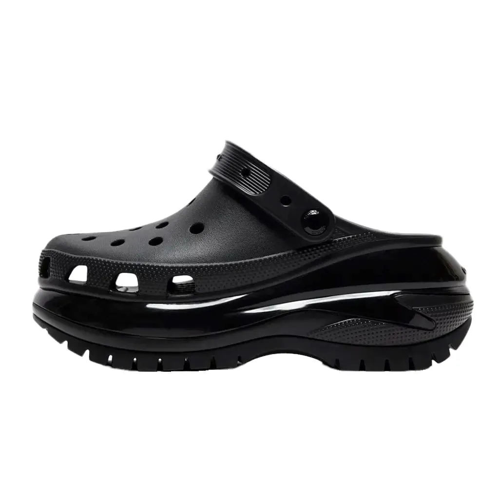 כפכפי קרוקס פלטפורמה במהדורה מיוחדת Crocs Classic Mega Crush Clog Black noir 207988-001