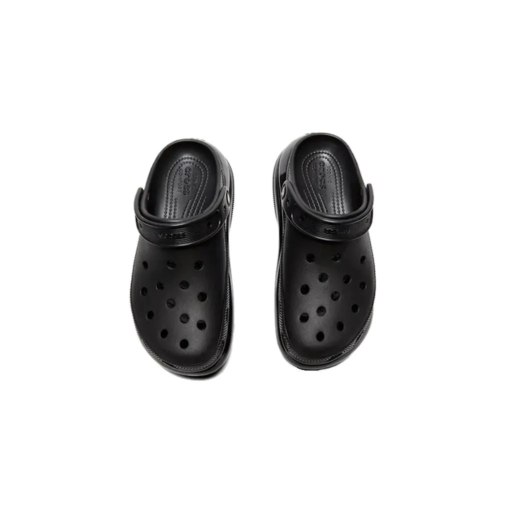 כפכפי קרוקס פלטפורמה במהדורה מיוחדת Crocs Classic Mega Crush Clog Black noir 207988-001