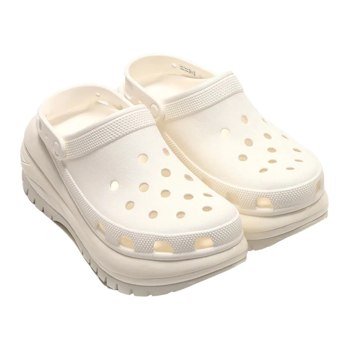 כפכפי קרוקס פלטפורמה במהדורה מיוחדת Crocs Classic Mega Crush Clog White blanc 207988-100