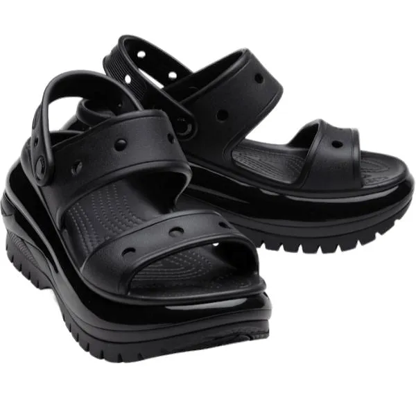 סנדלי קרורס פלטפורמה במהדורה מיוחדת Crocs Classic Mega Crush Sandal Black noir 207989-001