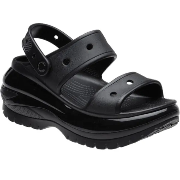 סנדלי קרורס פלטפורמה במהדורה מיוחדת Crocs Classic Mega Crush Sandal Black noir 207989-001