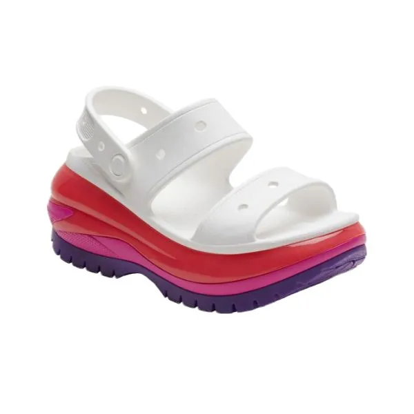 סנדלי קרוקס פלטפורמה במהדורה מיוחדת Crocs Classic Mega Crush Sandal Neon Purple 207989-94S