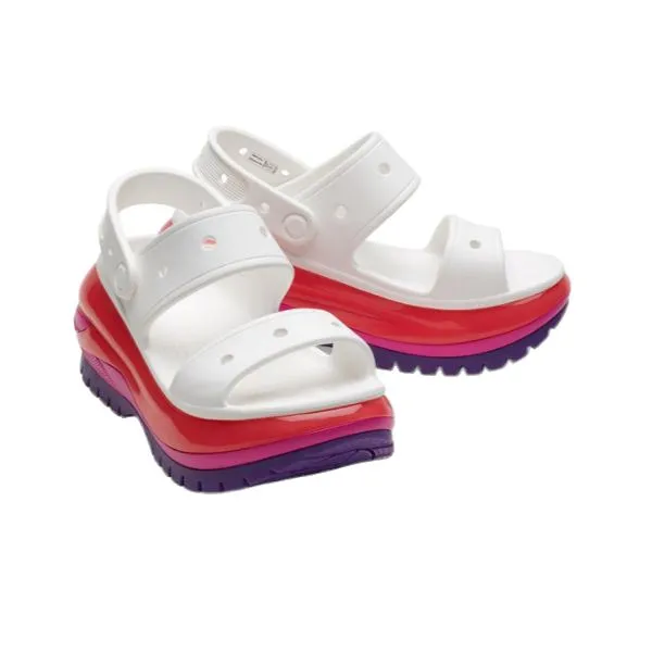 סנדלי קרוקס פלטפורמה במהדורה מיוחדת Crocs Classic Mega Crush Sandal Neon Purple 207989-94S
