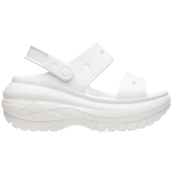 סנדלי קרורס פלטפורמה במהדורה מיוחדת Crocs Classic Mega Crush Sandal White blanc 207989-100