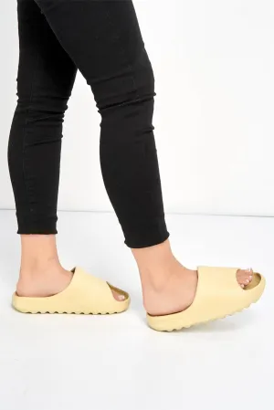 Aneeta Rubber Slider in Beige