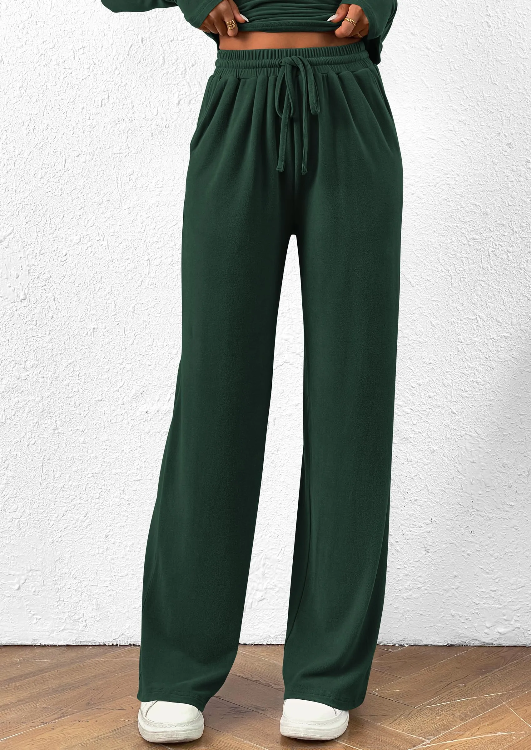 Asymmetrical Long Sleeve T-Shirt Wide Leg Pants Casual 2 Piece Sets