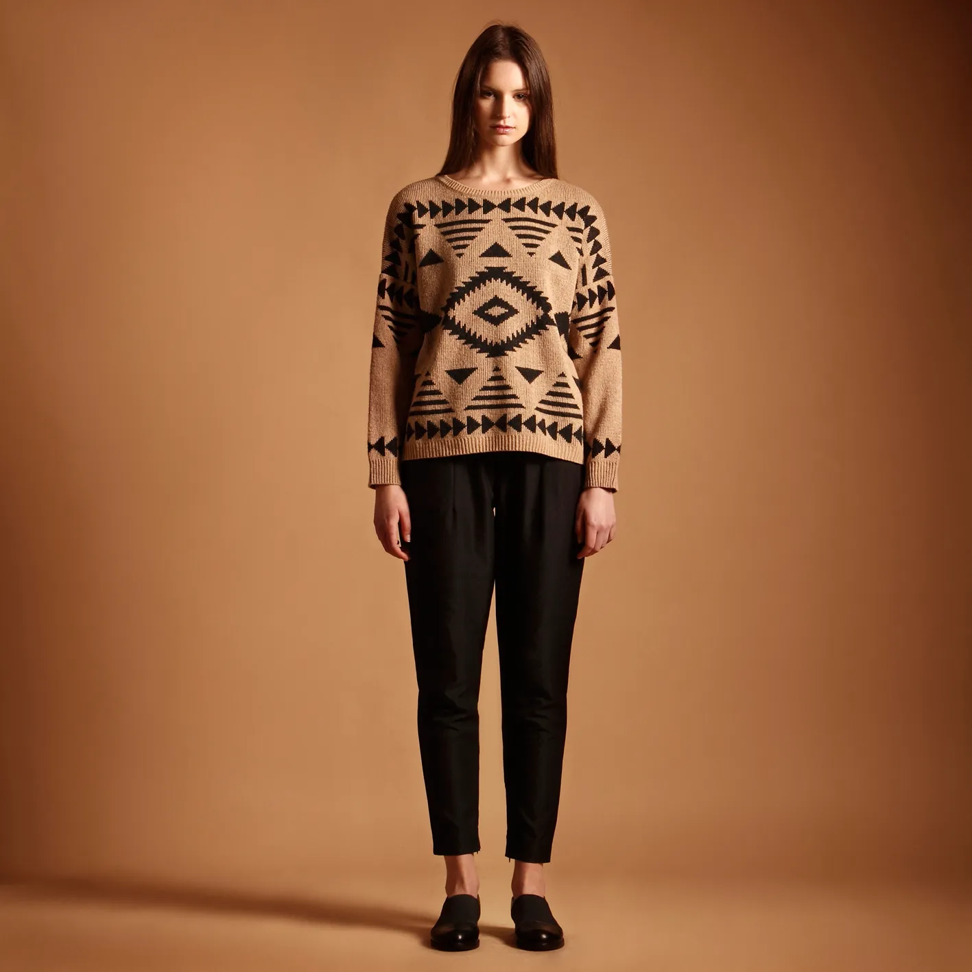 Aztec-print jumper