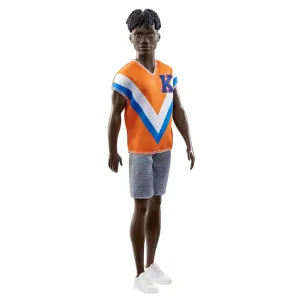 Barbie Ken Fashionistas with Twisted Black Hair Wearing Trendy Fit with A Sporty Jersey and Shorts #203 for Kids Ages 3 