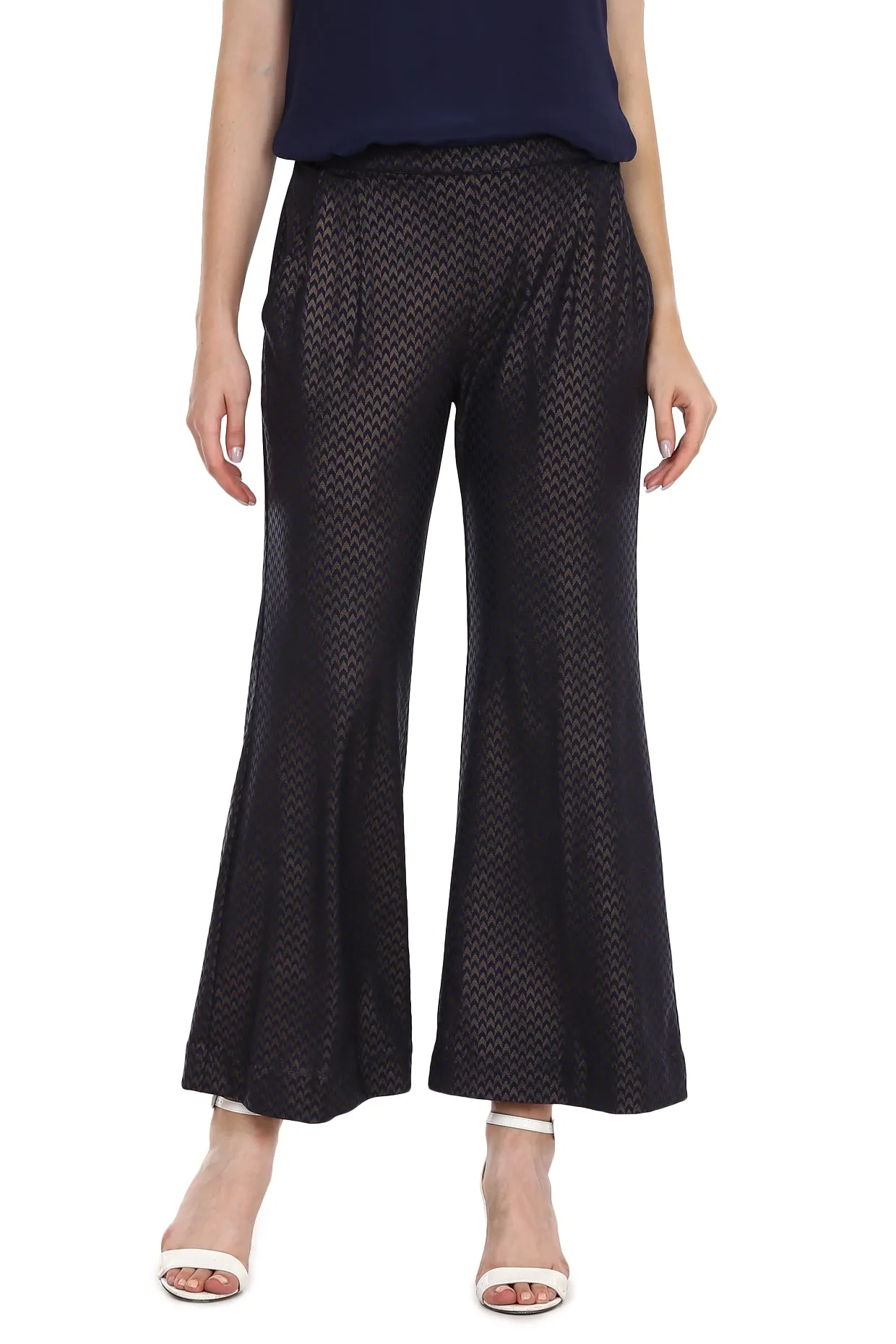 Blue Herringbone Pants