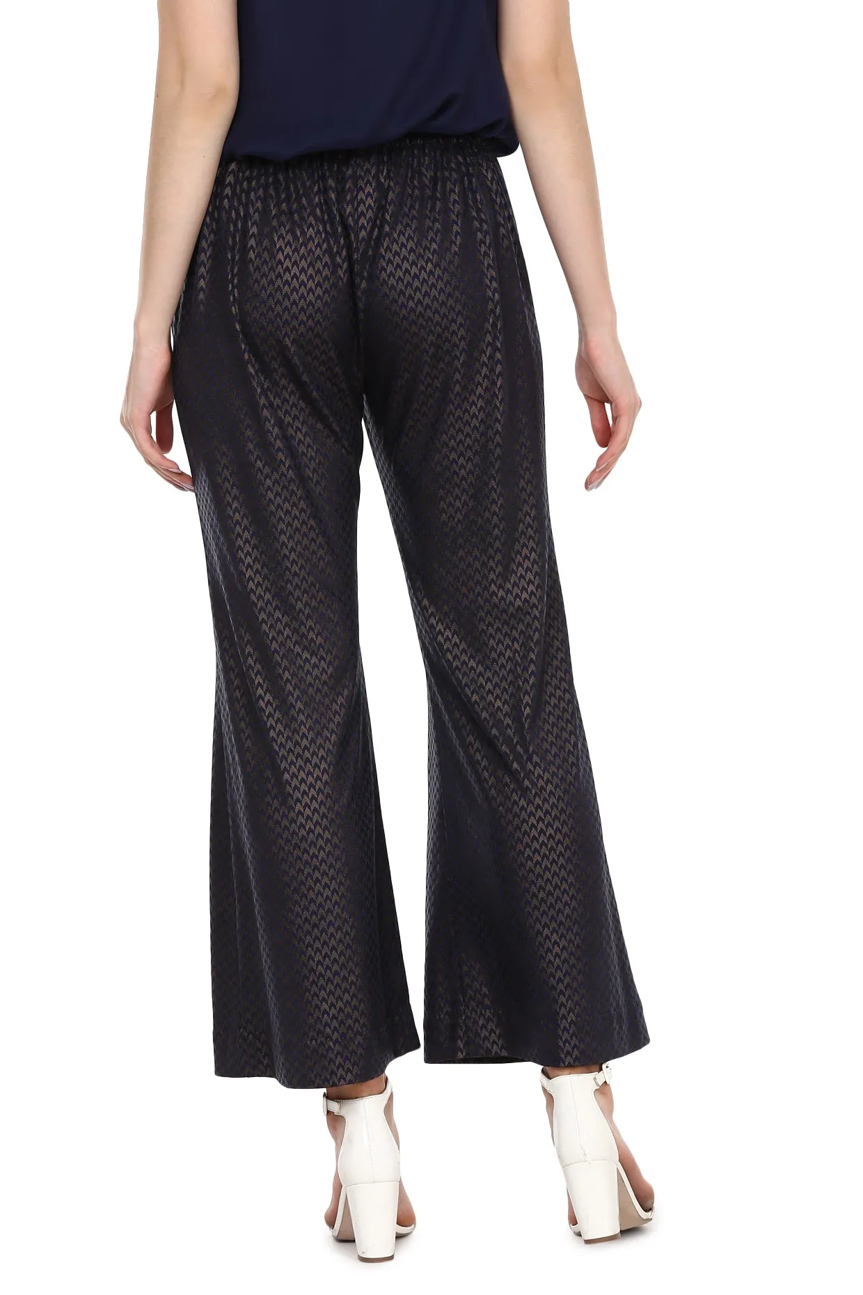 Blue Herringbone Pants