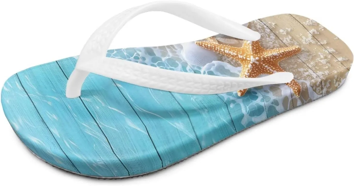 Boy Girls' Sandals Open Toe Slip On Summer Holiday Hawaiian Print Boys Thong Flip Flops