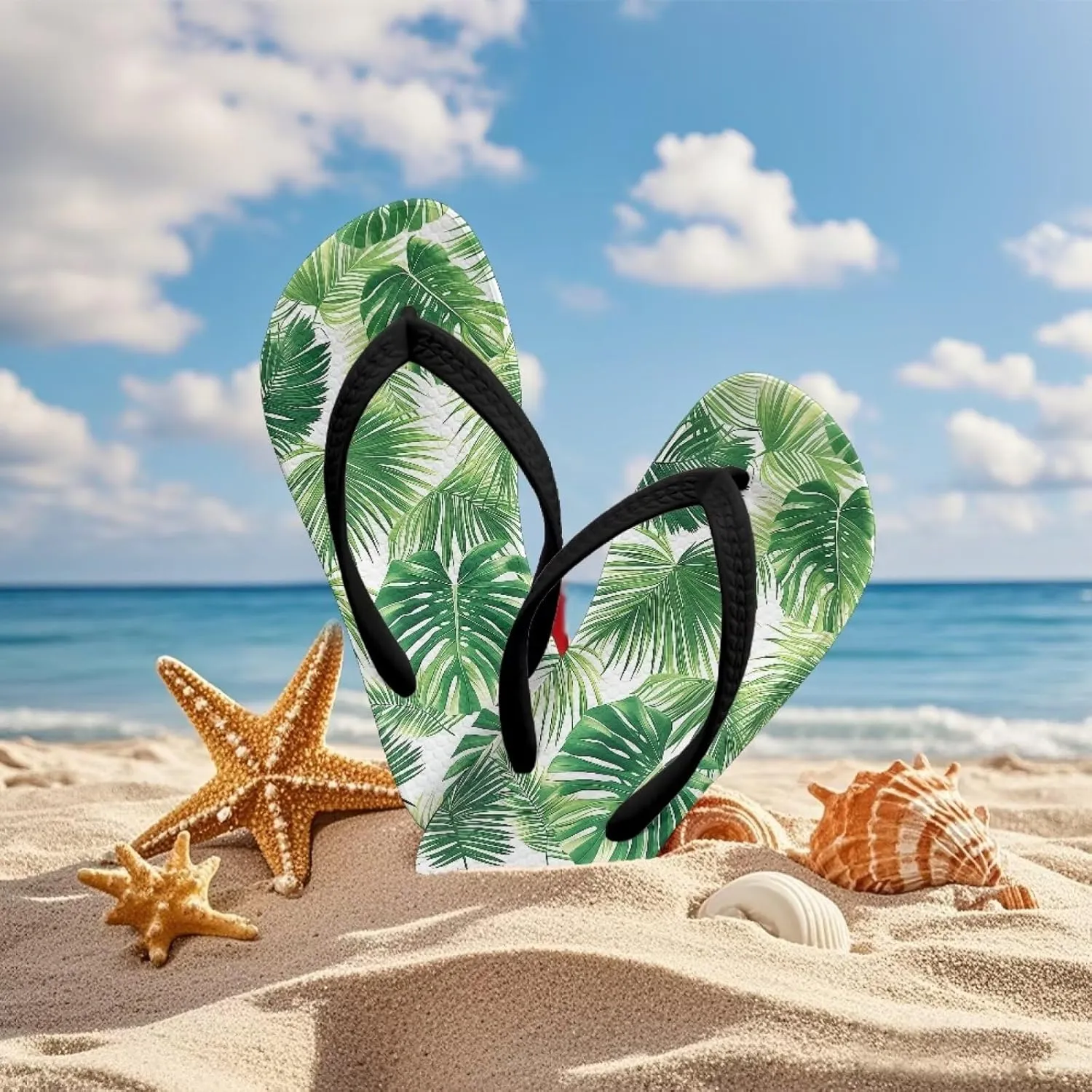 Boy Girls' Sandals Open Toe Slip On Summer Holiday Hawaiian Print Boys Thong Flip Flops