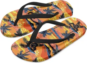 Boy Girls' Sandals Open Toe Slip On Summer Holiday Hawaiian Print Boys Thong Flip Flops