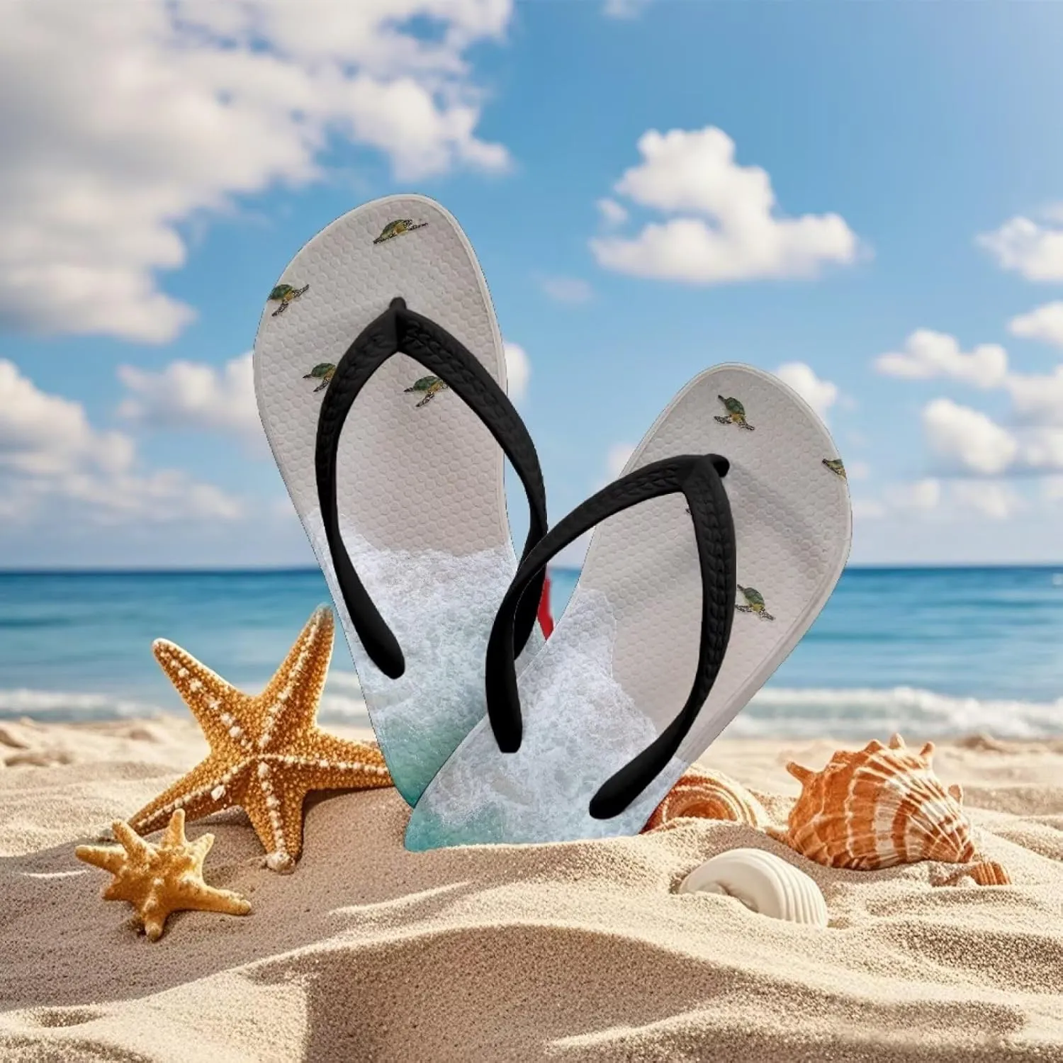Boy Girls' Sandals Open Toe Slip On Summer Holiday Hawaiian Print Boys Thong Flip Flops