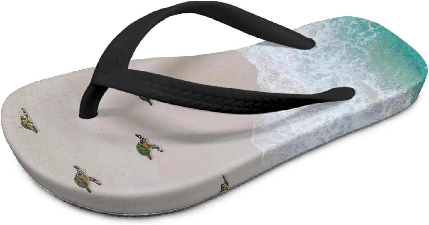 Boy Girls' Sandals Open Toe Slip On Summer Holiday Hawaiian Print Boys Thong Flip Flops