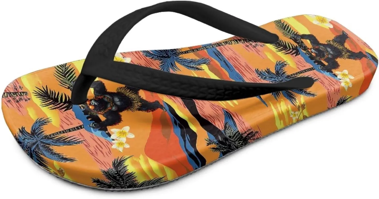 Boy Girls' Sandals Open Toe Slip On Summer Holiday Hawaiian Print Boys Thong Flip Flops