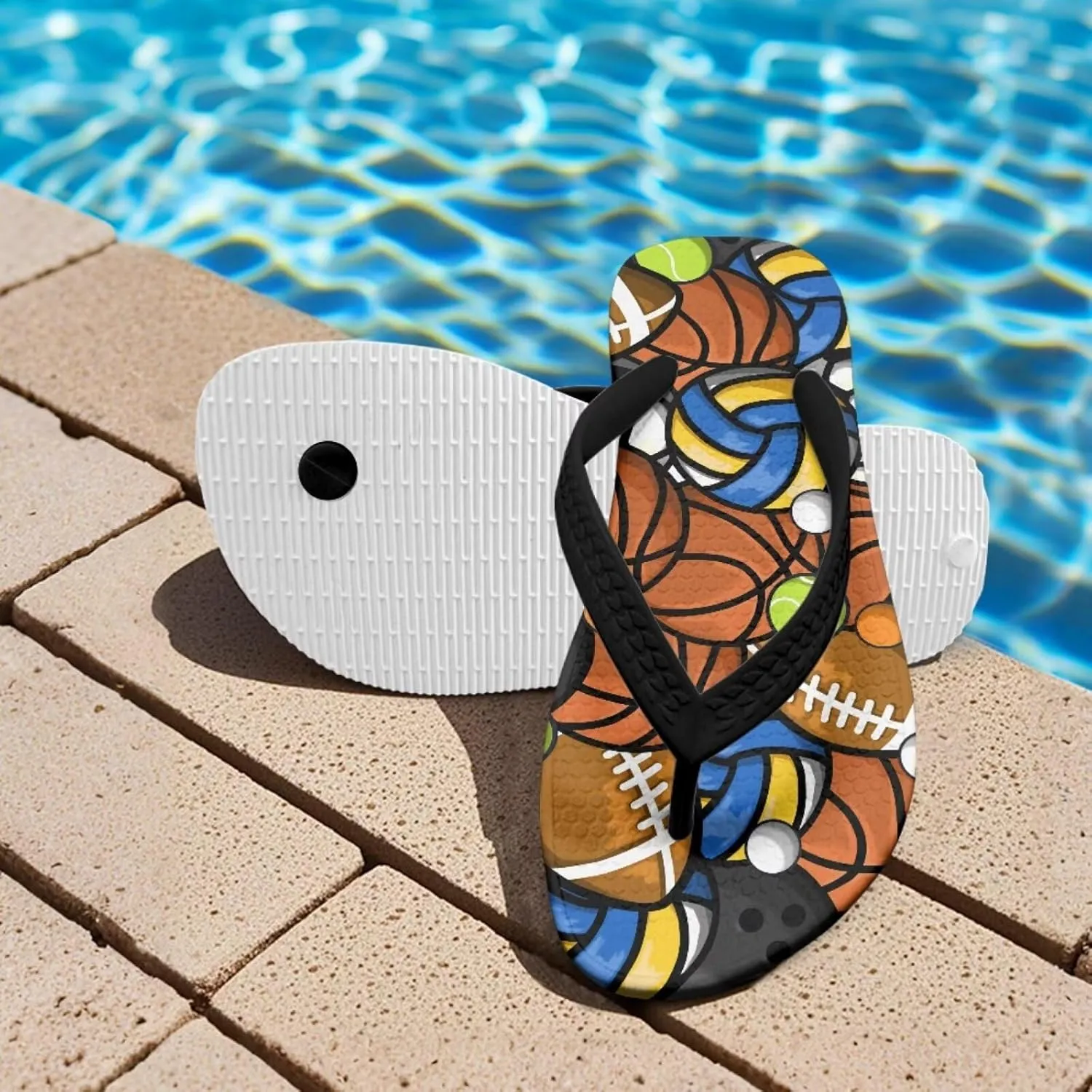 Boys Comfort Flip Flops, Kid's Slip On Thong Sandals with Cartoon Printed Size