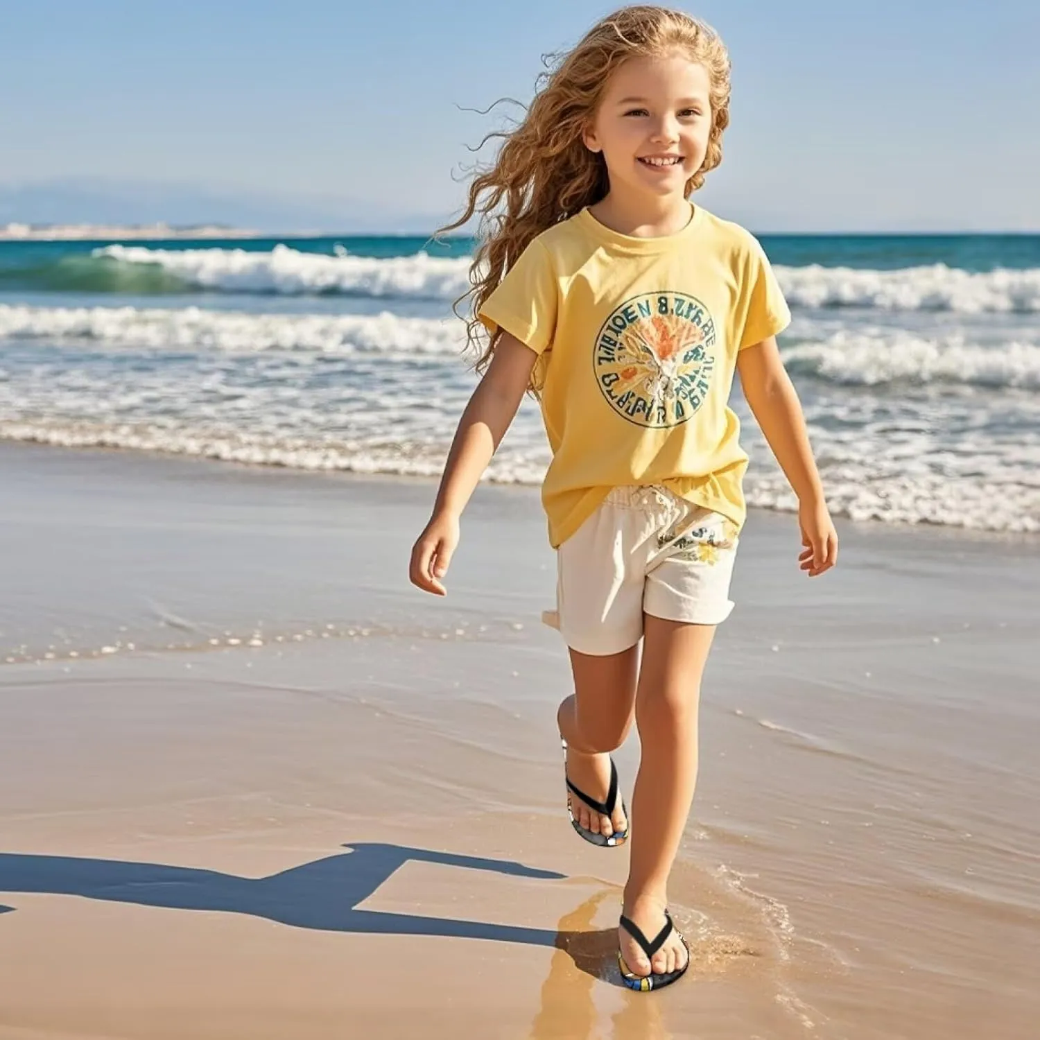 Boys Comfort Flip Flops, Kid's Slip On Thong Sandals with Cartoon Printed Size