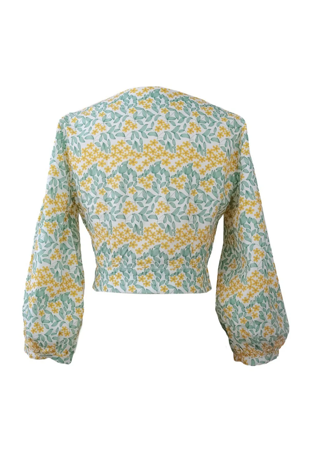Carsyn Long Sleeves Top Yellow Floral Print