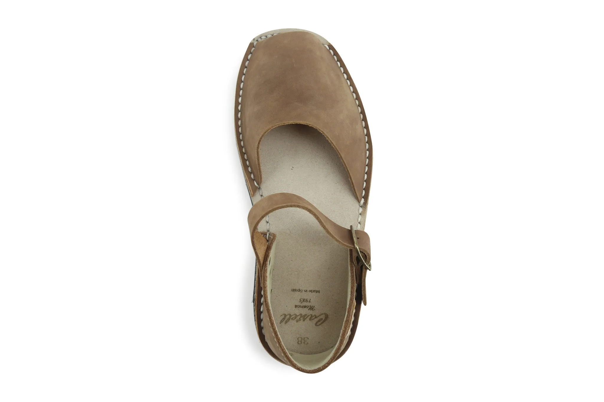 Castell Avarcas Women's Fraileras Nut Leather Monk Strap Sandals