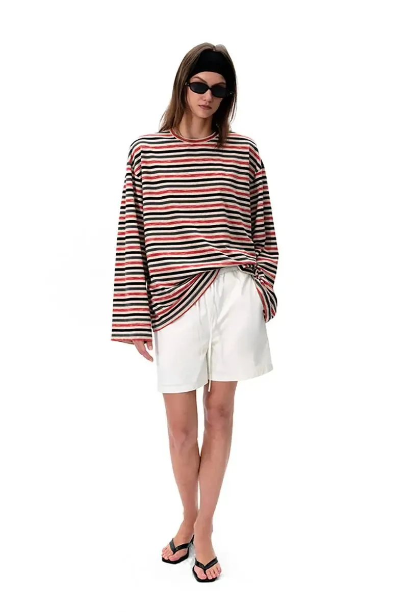 Casual Cotton Wide Leg White Shorts