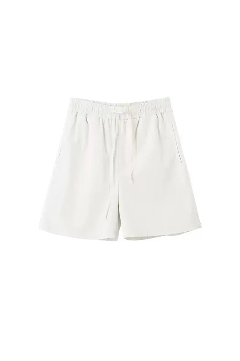 Casual Cotton Wide Leg White Shorts