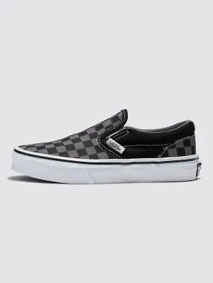 Classic Slip-on Checkerboard Black/Pewter Shoes (Kids)