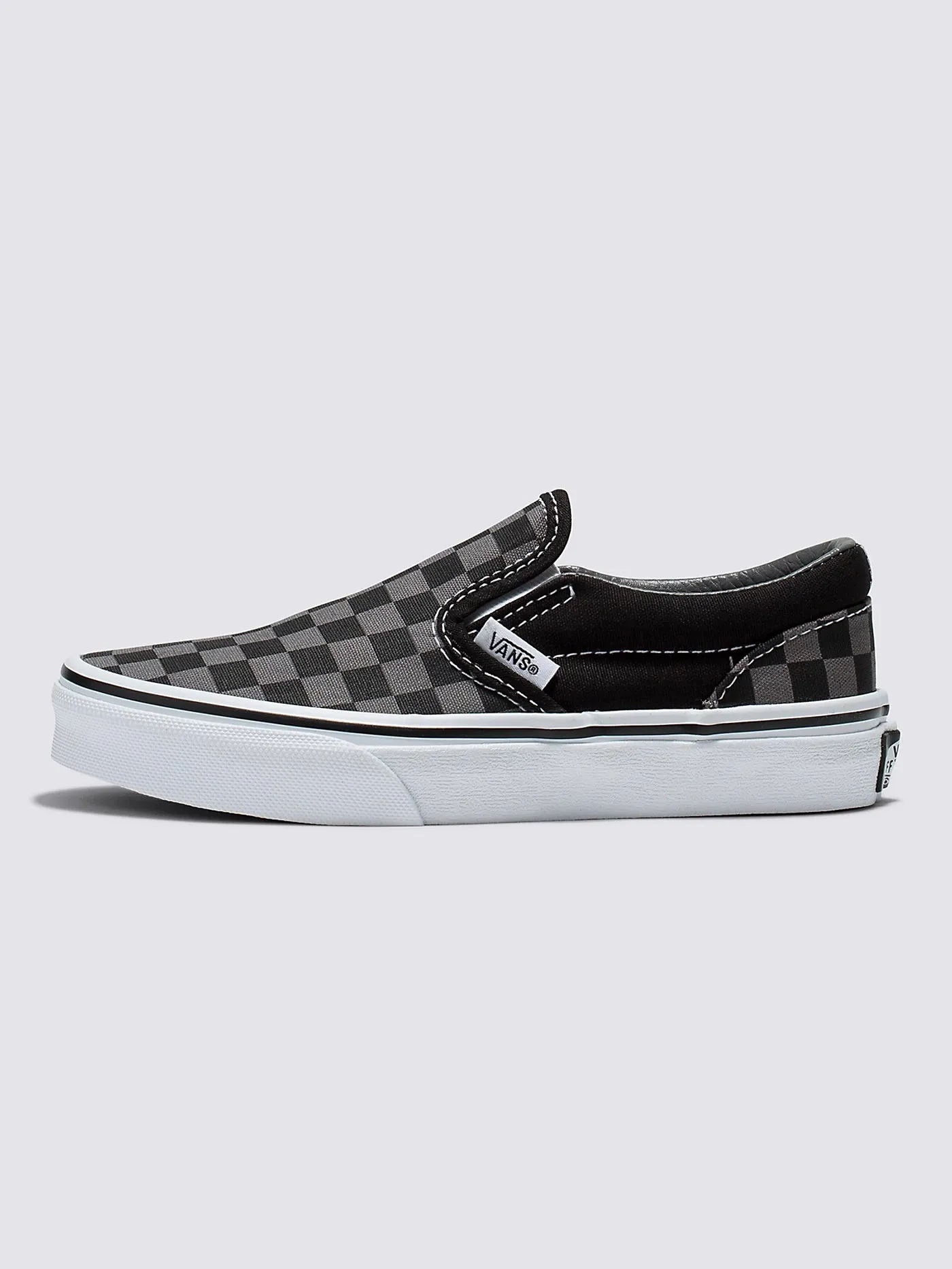 Classic Slip-on Checkerboard Black/Pewter Shoes (Kids)