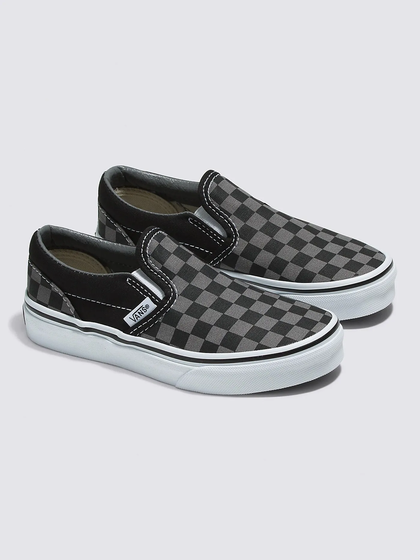 Classic Slip-on Checkerboard Black/Pewter Shoes (Kids)