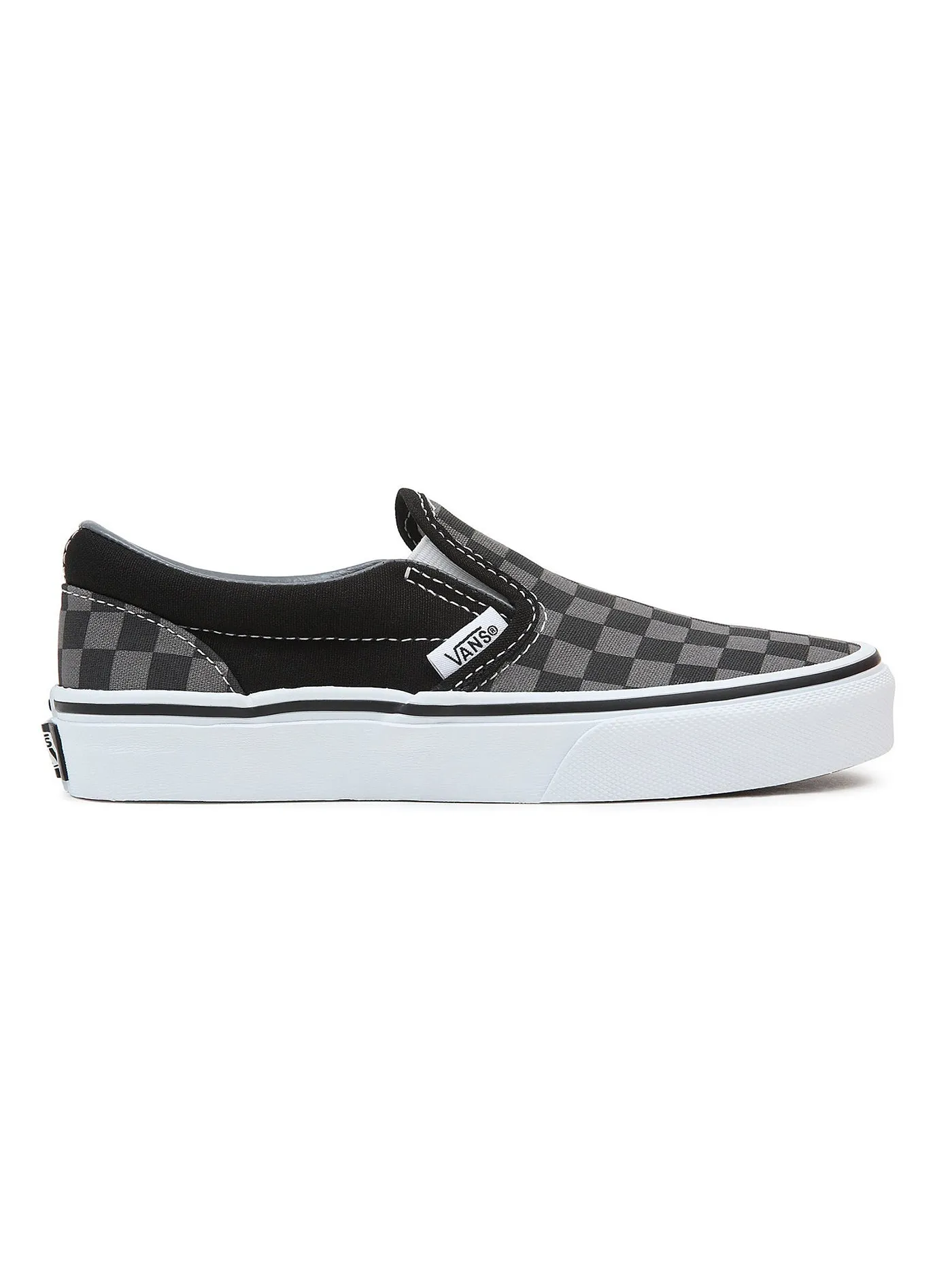 Classic Slip-on Checkerboard Black/Pewter Shoes (Kids)
