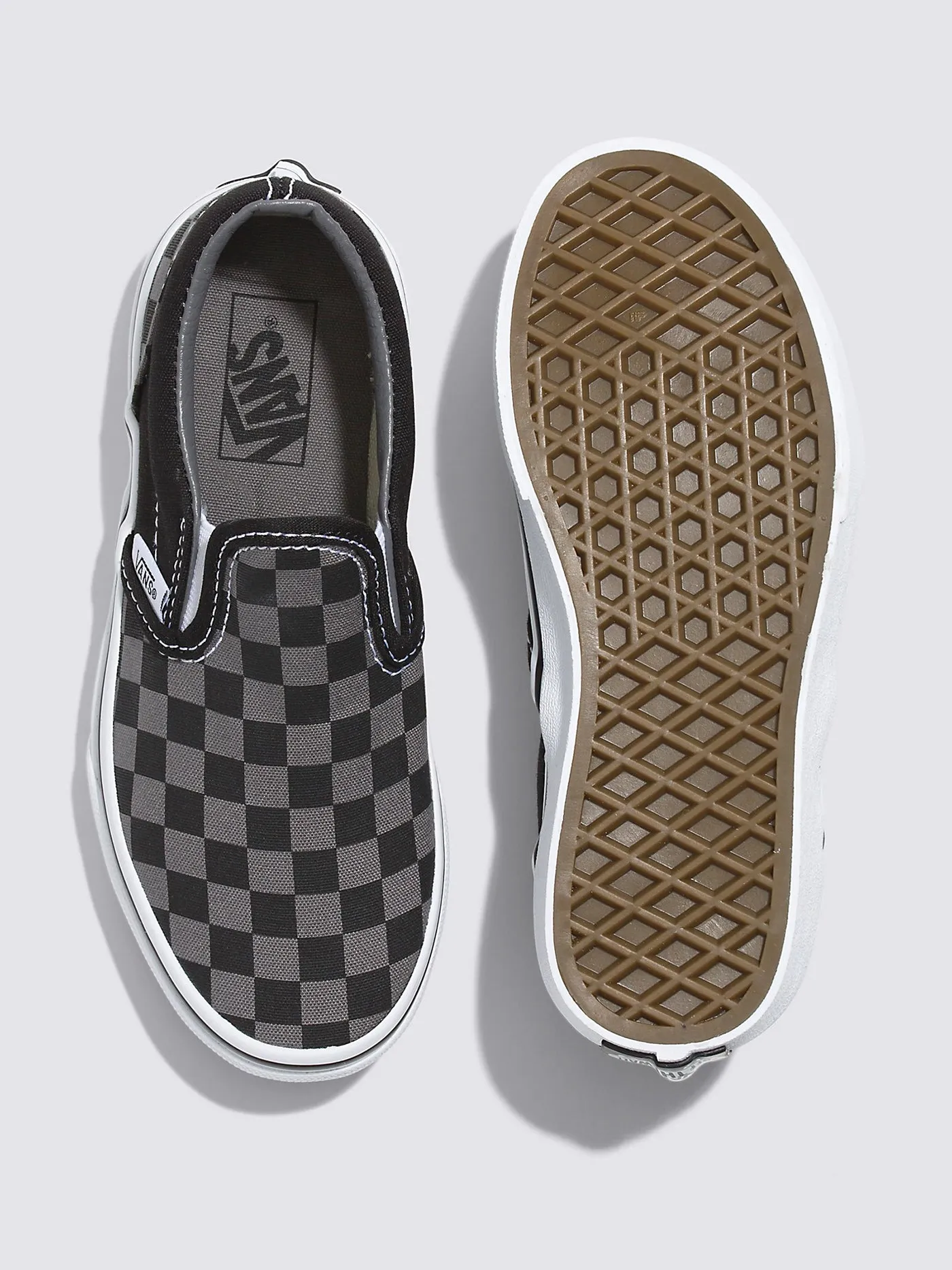 Classic Slip-on Checkerboard Black/Pewter Shoes (Kids)