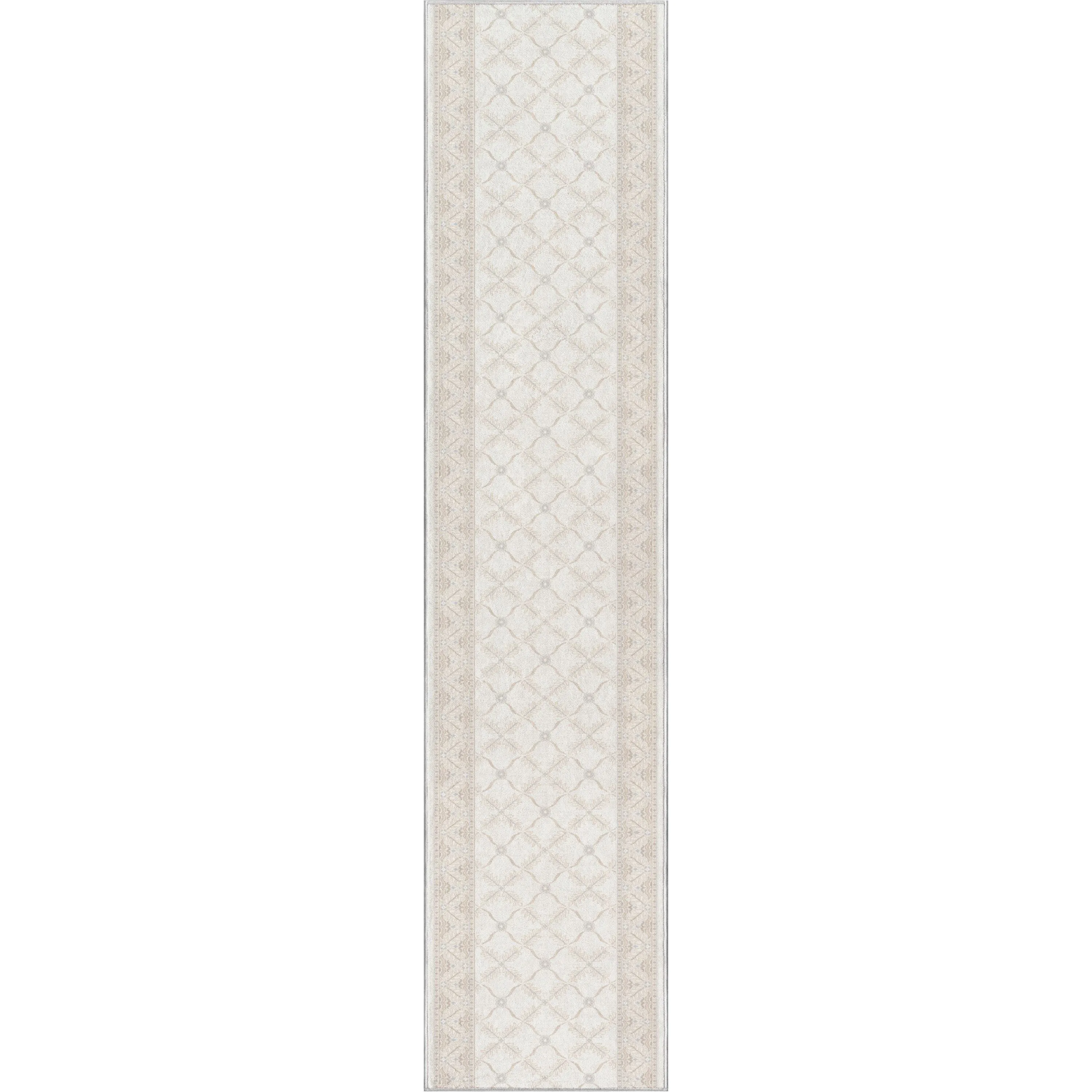 Custom Size Runner Regency Lattice Pearly Haven Choose Your Width x Choose Your Length Hallway Runner Rug