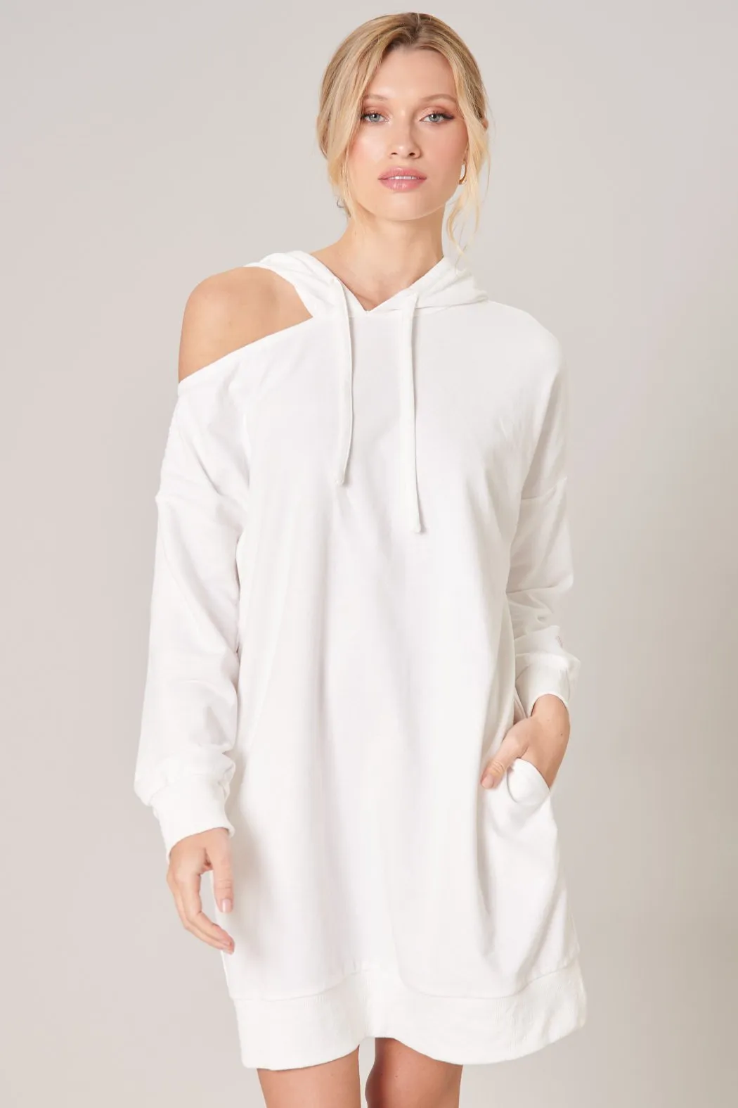 Deanna Cut Out French Terry Hoodie Dress