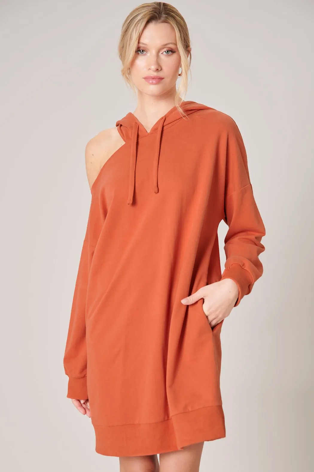 Deanna Cut Out French Terry Hoodie Dress