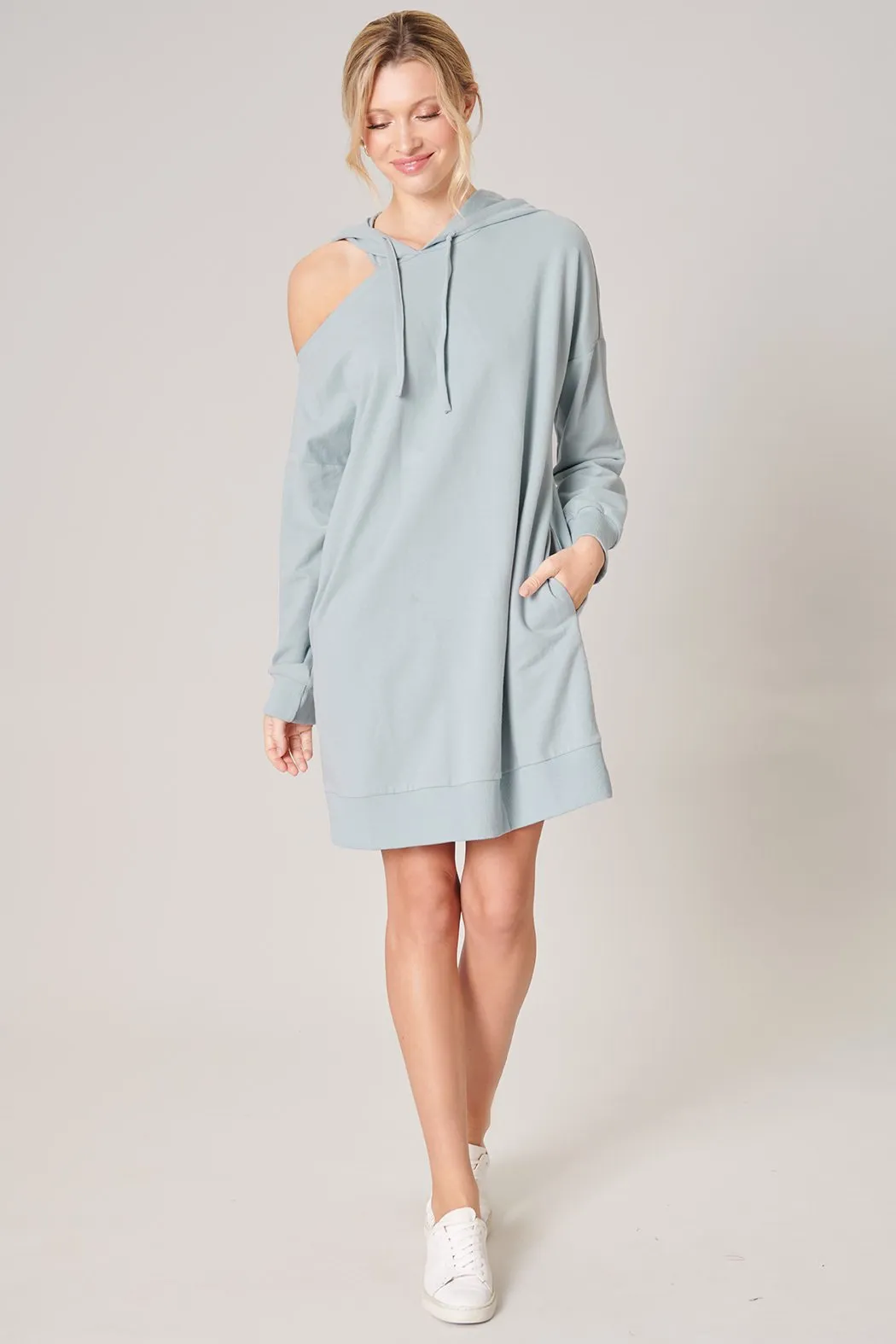 Deanna Cut Out French Terry Hoodie Dress