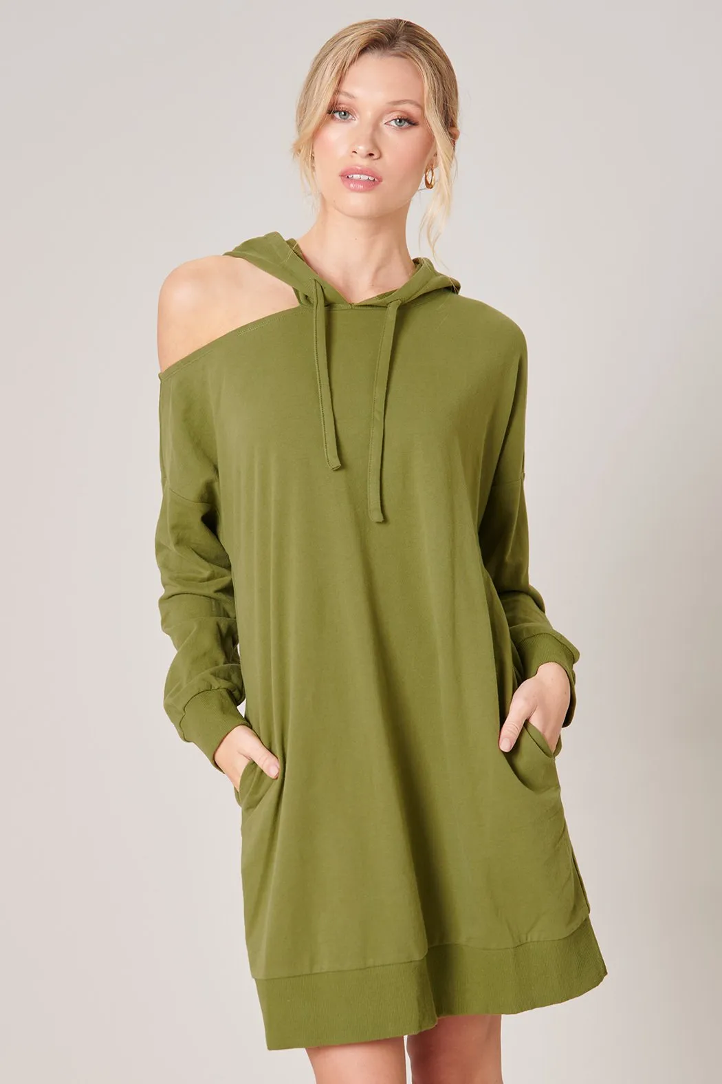 Deanna Cut Out French Terry Hoodie Dress