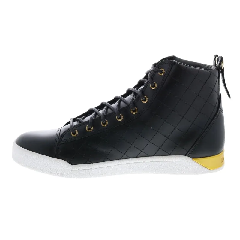 DIESEL TEMPUS DIAMOND Mens Sneakers Black Leather Lace up High Neck Trainers NEW