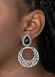 Earrings Exotic Escape - Black ♥ Clip-On Y2
