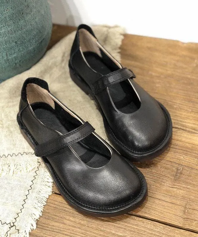 Fashion Chocolate Buckle Strap Loafers For Women Cowhide Leather