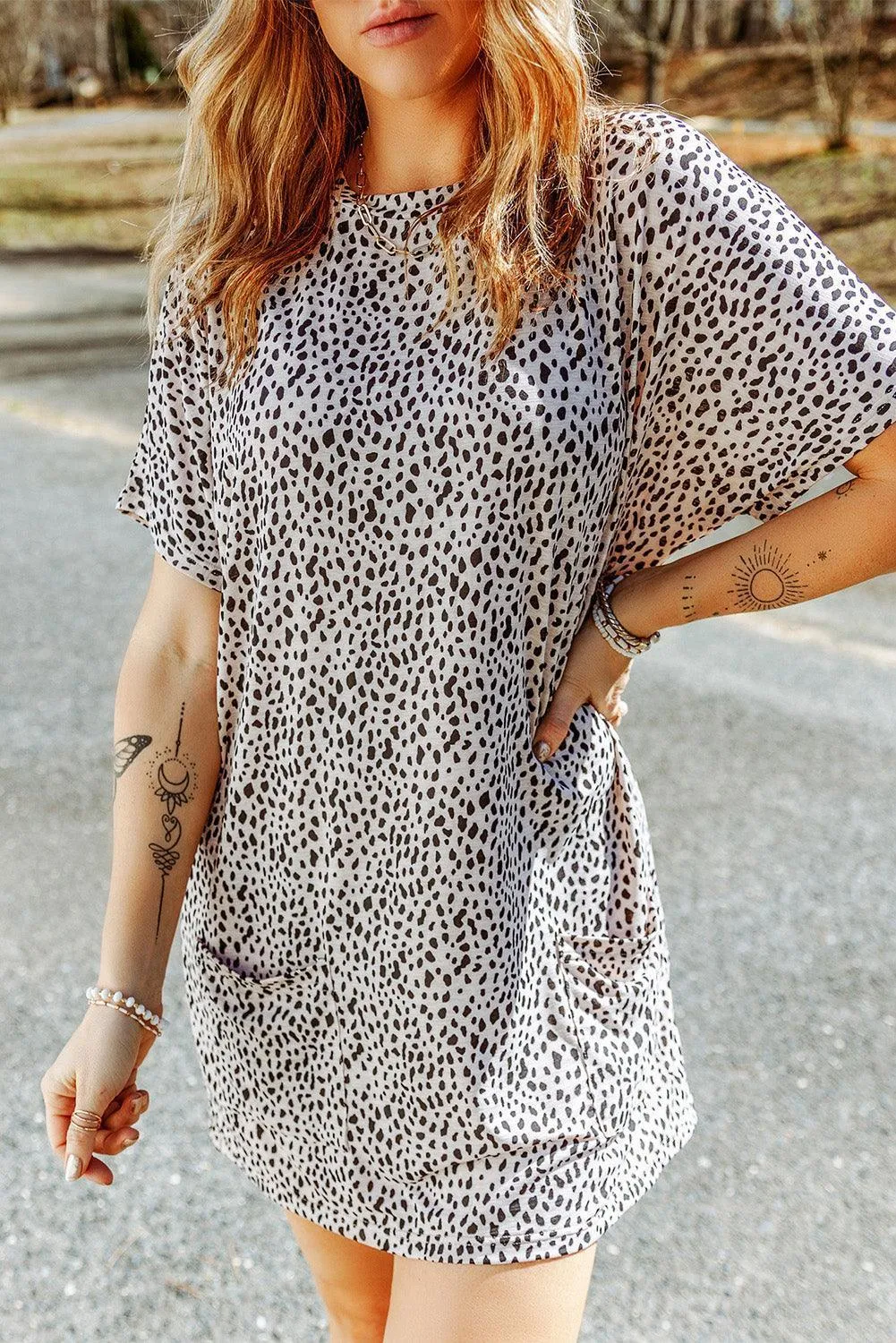 Feel Good Crew Neck Animal Print Tunic