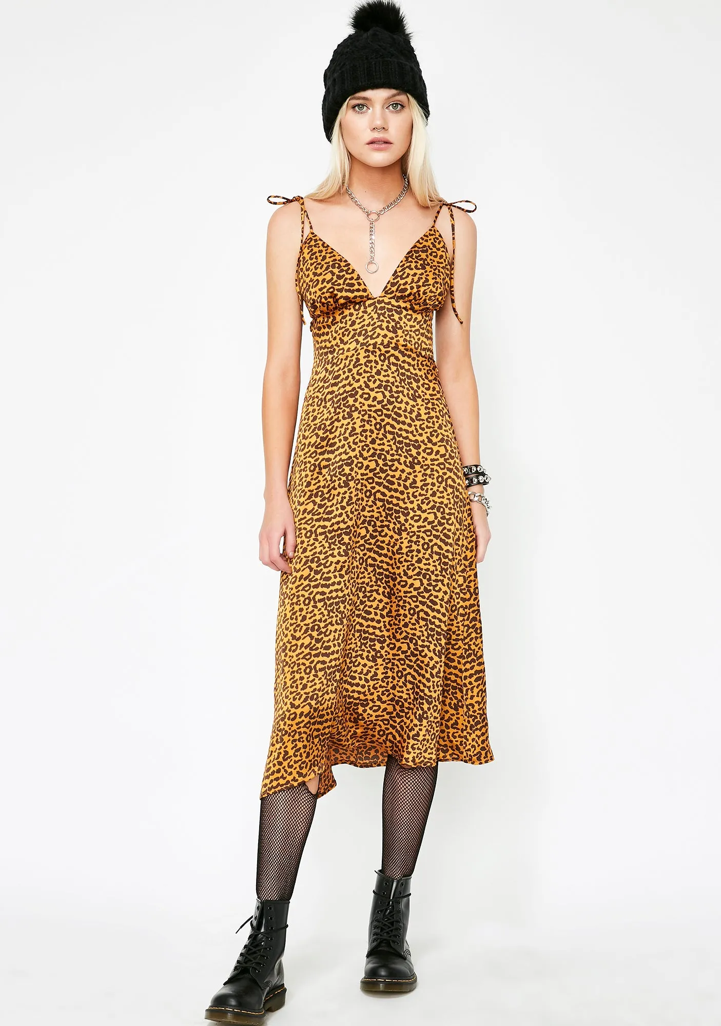 Fiery Feline Slip Dress