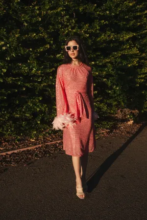 Flamingo Sequin Raglan Dress