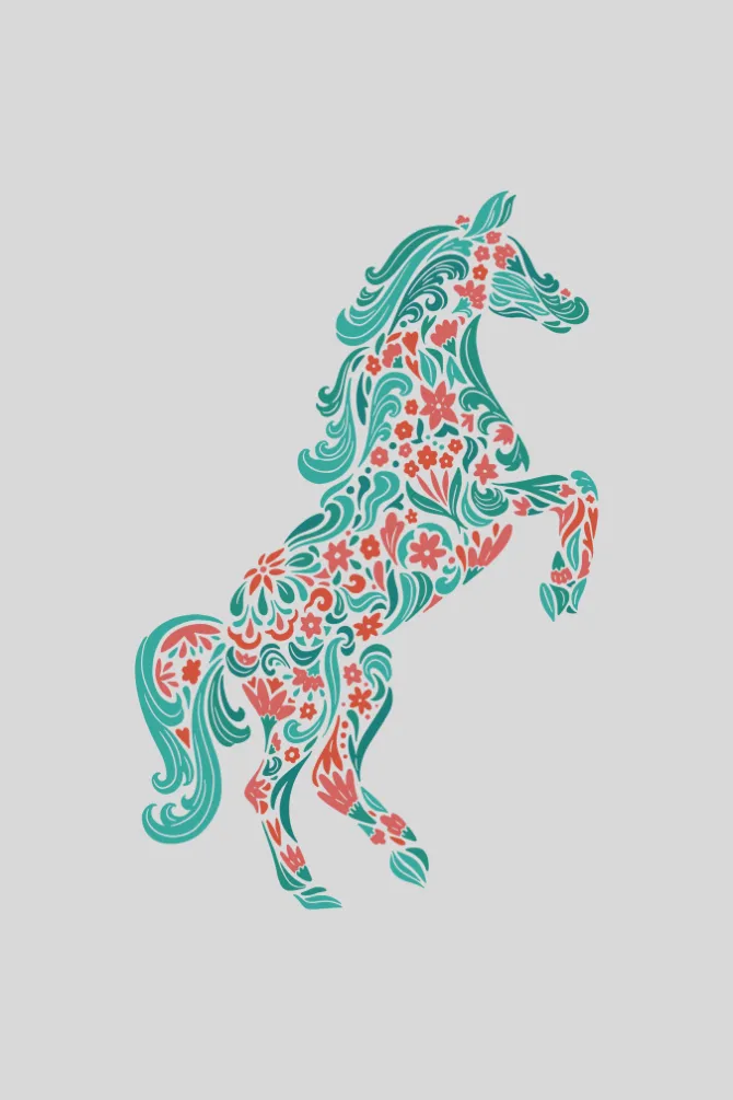 Floral Horse Printed T-shirt for women