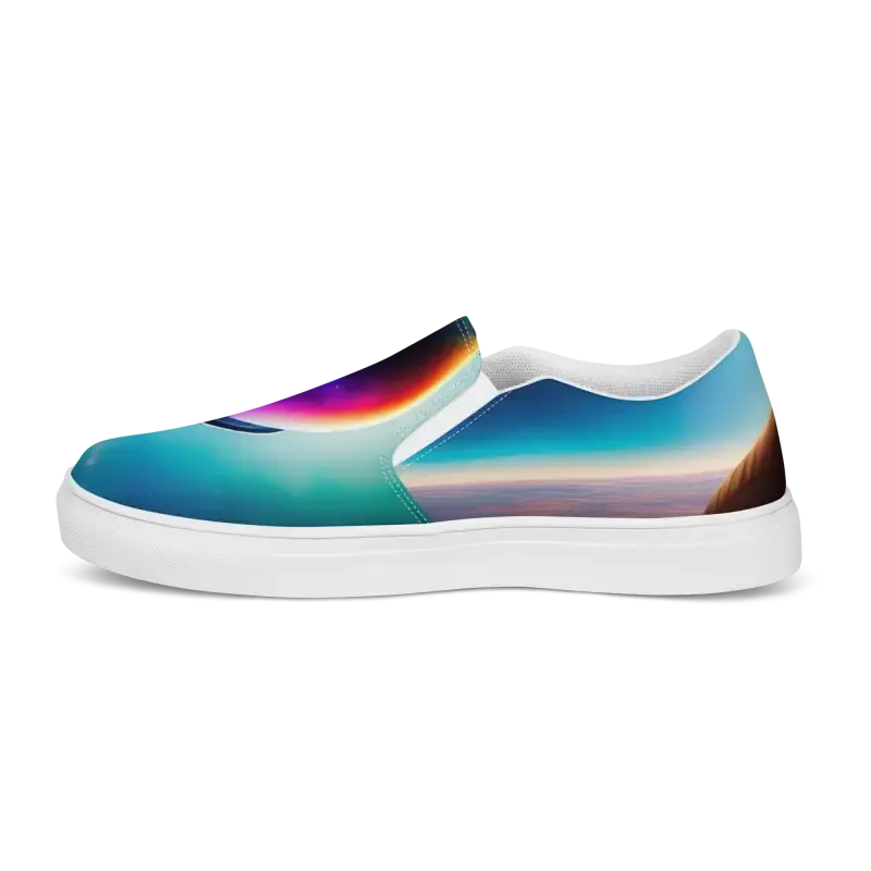 Galactic Mens Canvas Shoes Astronaut in Space